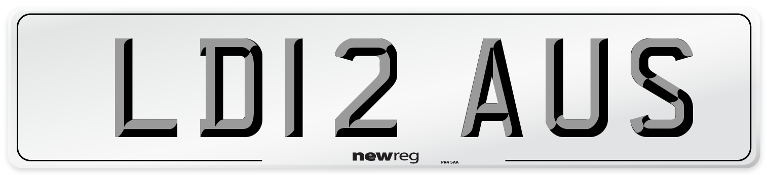 LD12 AUS Number Plate from New Reg